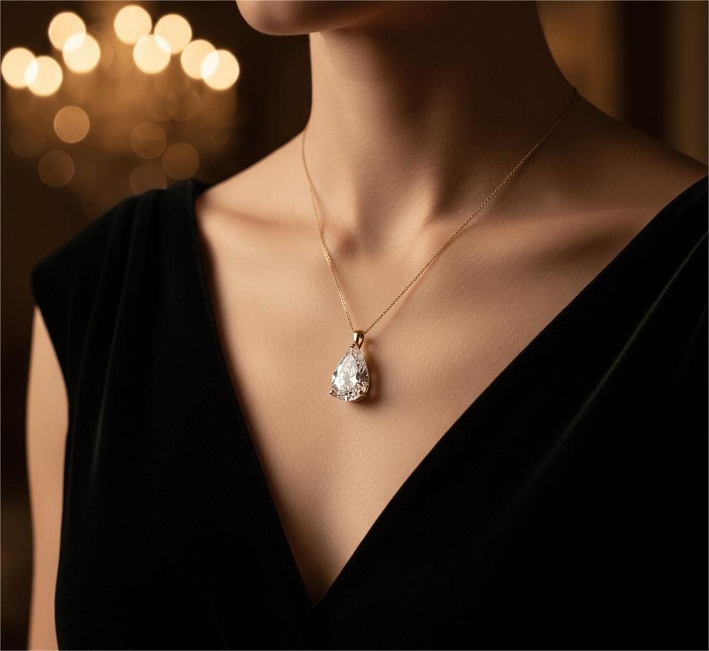 Yüksek karatlı taşlı kolye